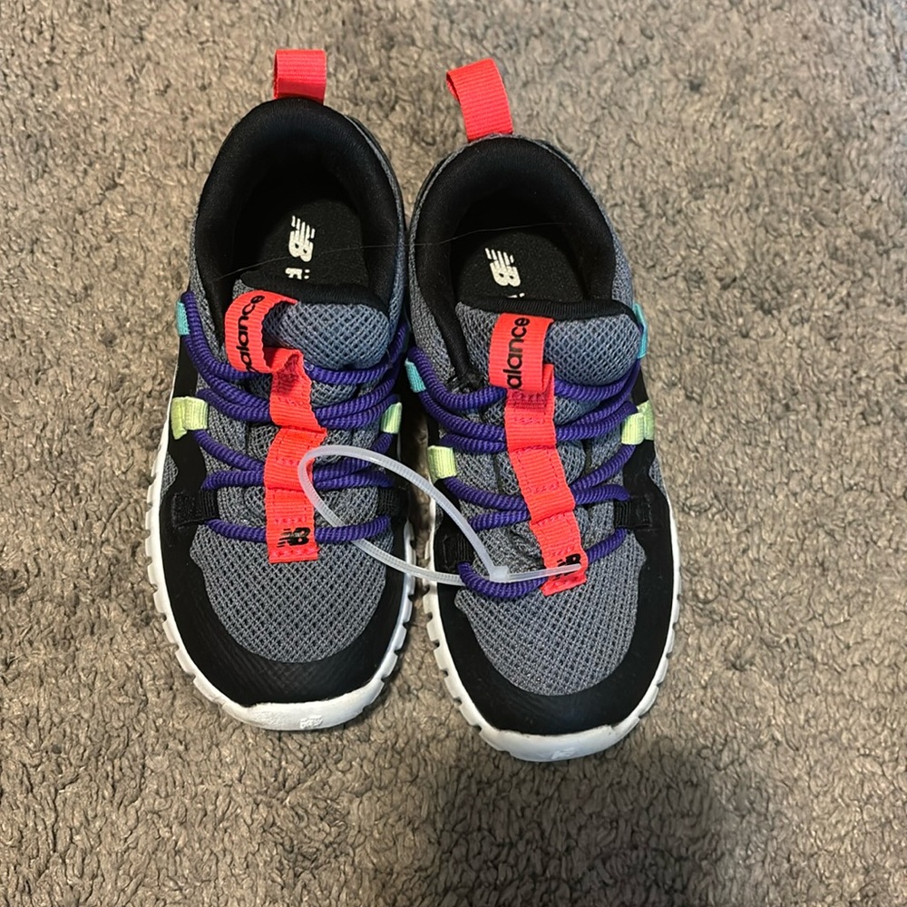 New Balance Kids Sneakers in Black, Gray, Purple, Neon Green, and Coral